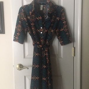 Vfish belted dress - multi colored